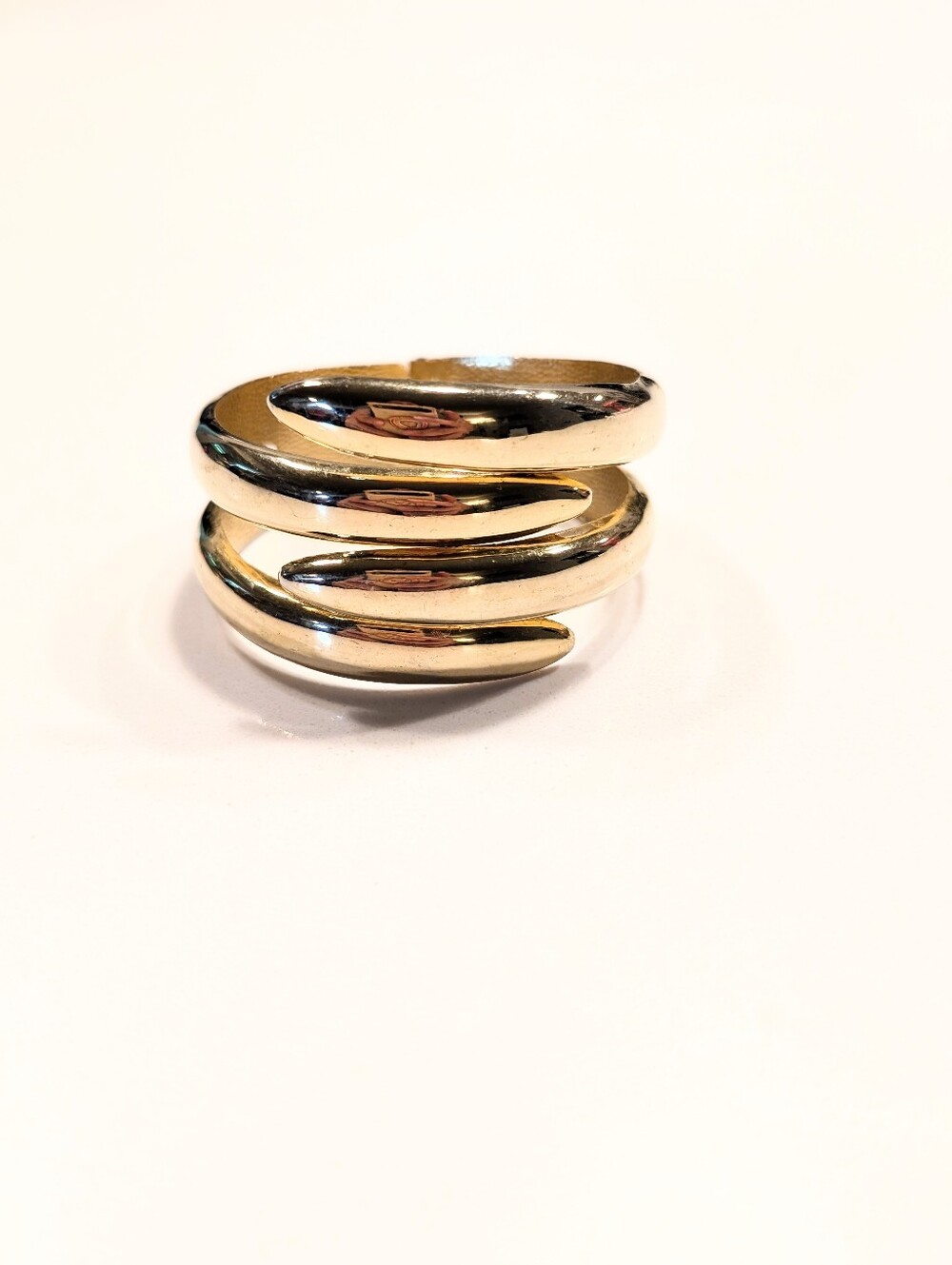 Vintage Bracelet Gold-Tone Spiral Cuff Bandle Euro Summer Coastal Boho